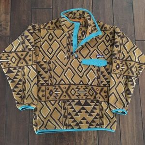 Patagonia Geometric Brown and Blue Sweater